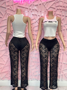 Lace pants (Black)