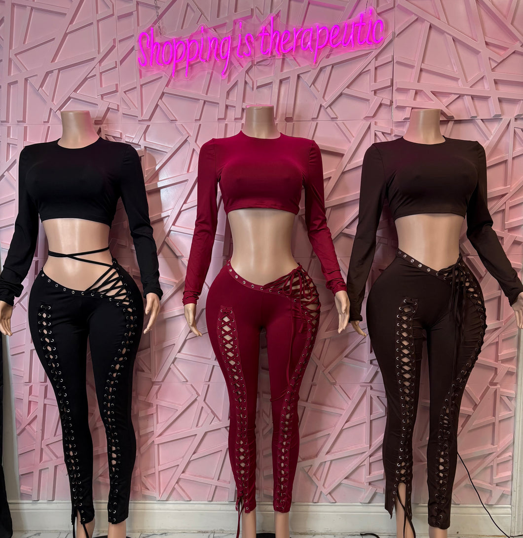 Asyra lace pants set (long sleeve)