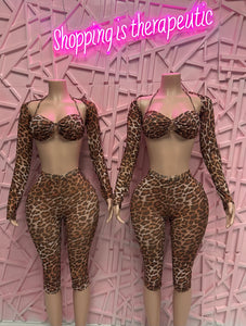 3pc cheetah print set