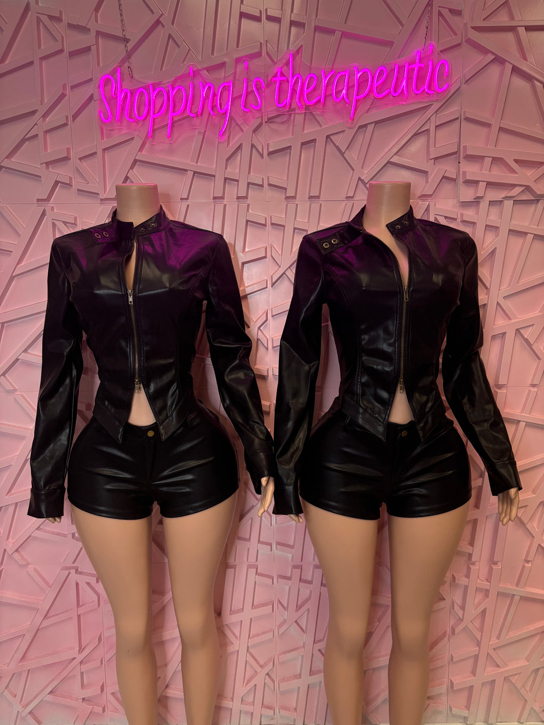 Lori Leather Short Set