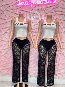 Lace pants (Black)