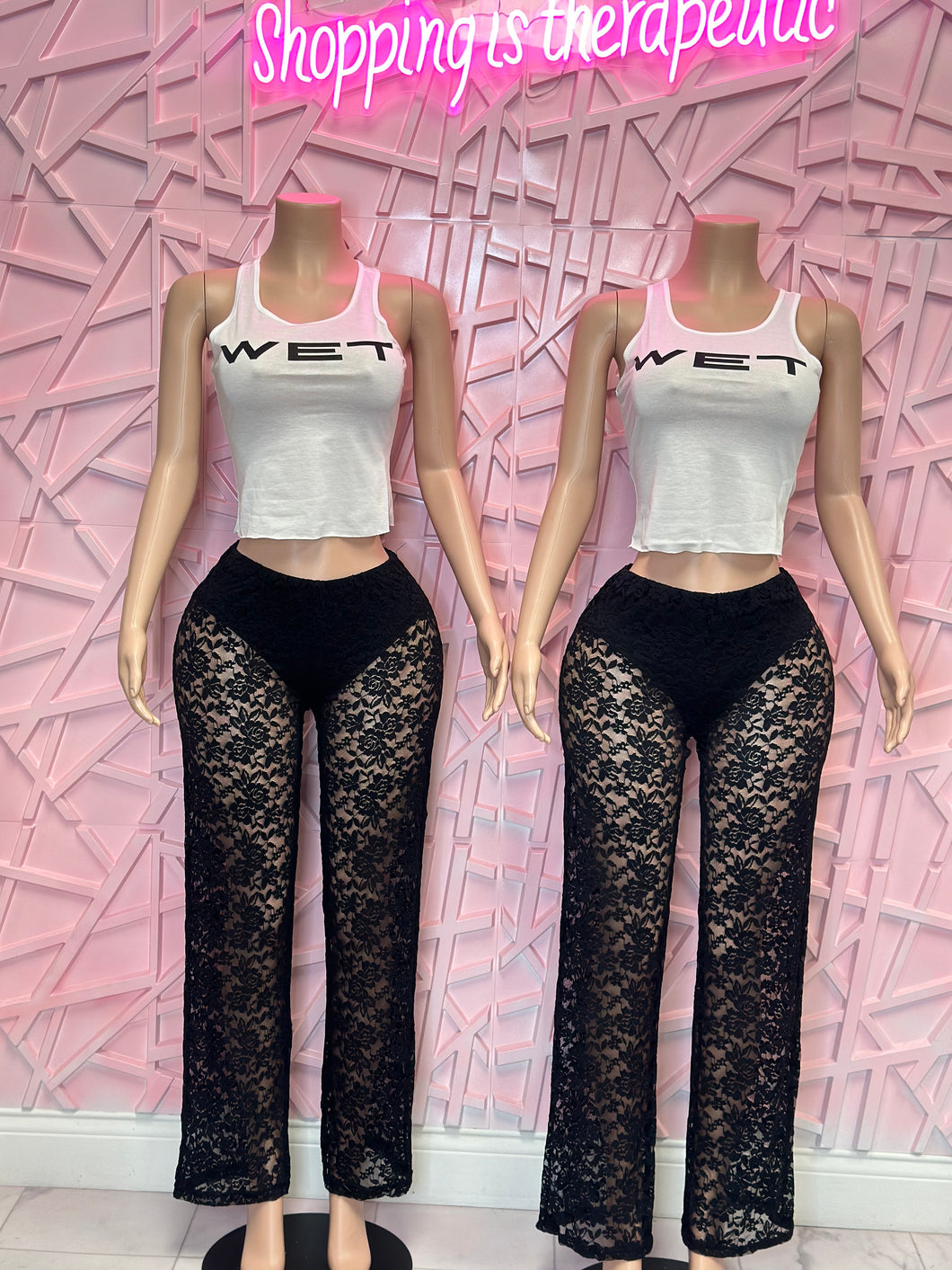 Lace pants (Black)