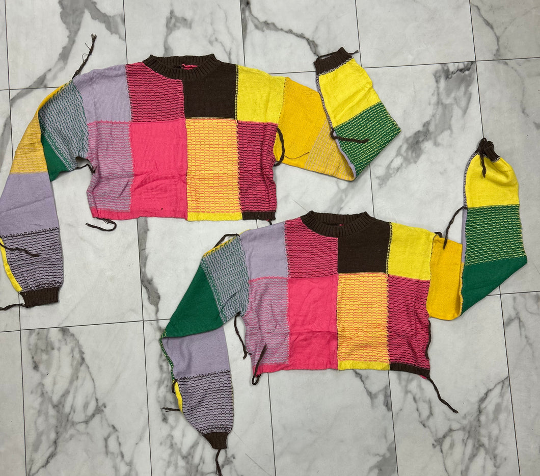 Color Block Crochet Sweaters